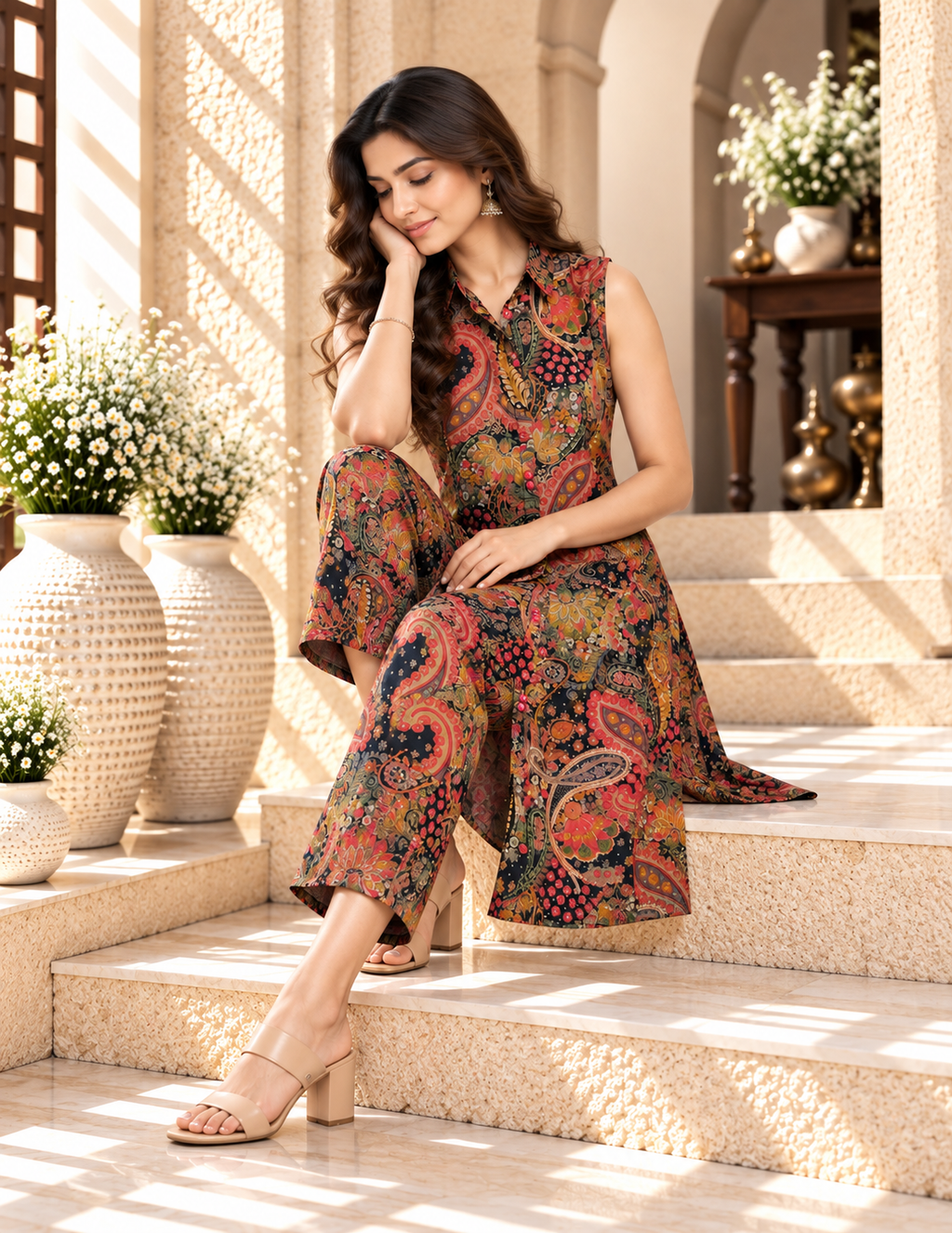 Multicolour Paisley Printed Kurti