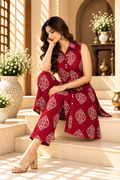 Maroon Traditional Motif Printed Cord Set