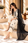 Cream & Black Embroidered Vatican Kurta Set