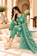 Sea Green Floral Printed Rayon Kurta Set
