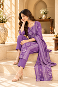 Purple Geometric Printed Rayon Kurta Set
