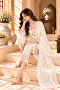 Ivory Floral Printed Vatican Kurta Set